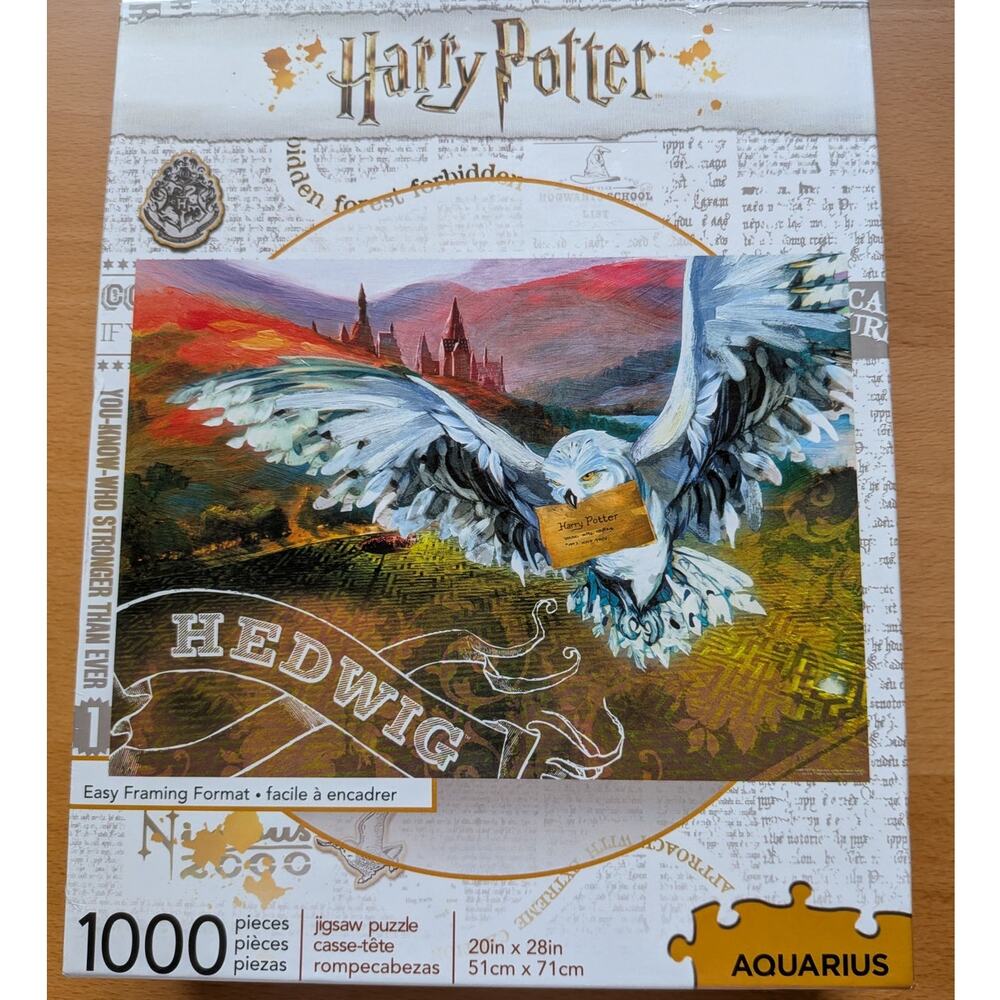 Harry Potter Hedwig 1000 Piece Jigsaw Puzzle Aquarius NEW Sealed 20x28in